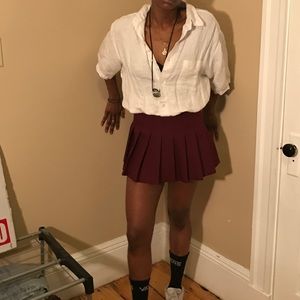 short sleeve button up, tennis skirt